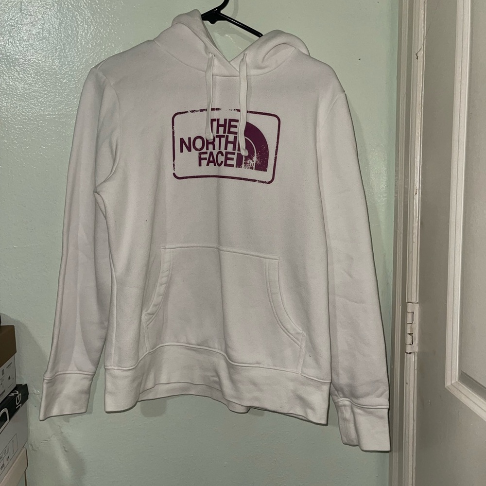 north face hoodie kids size large in white
